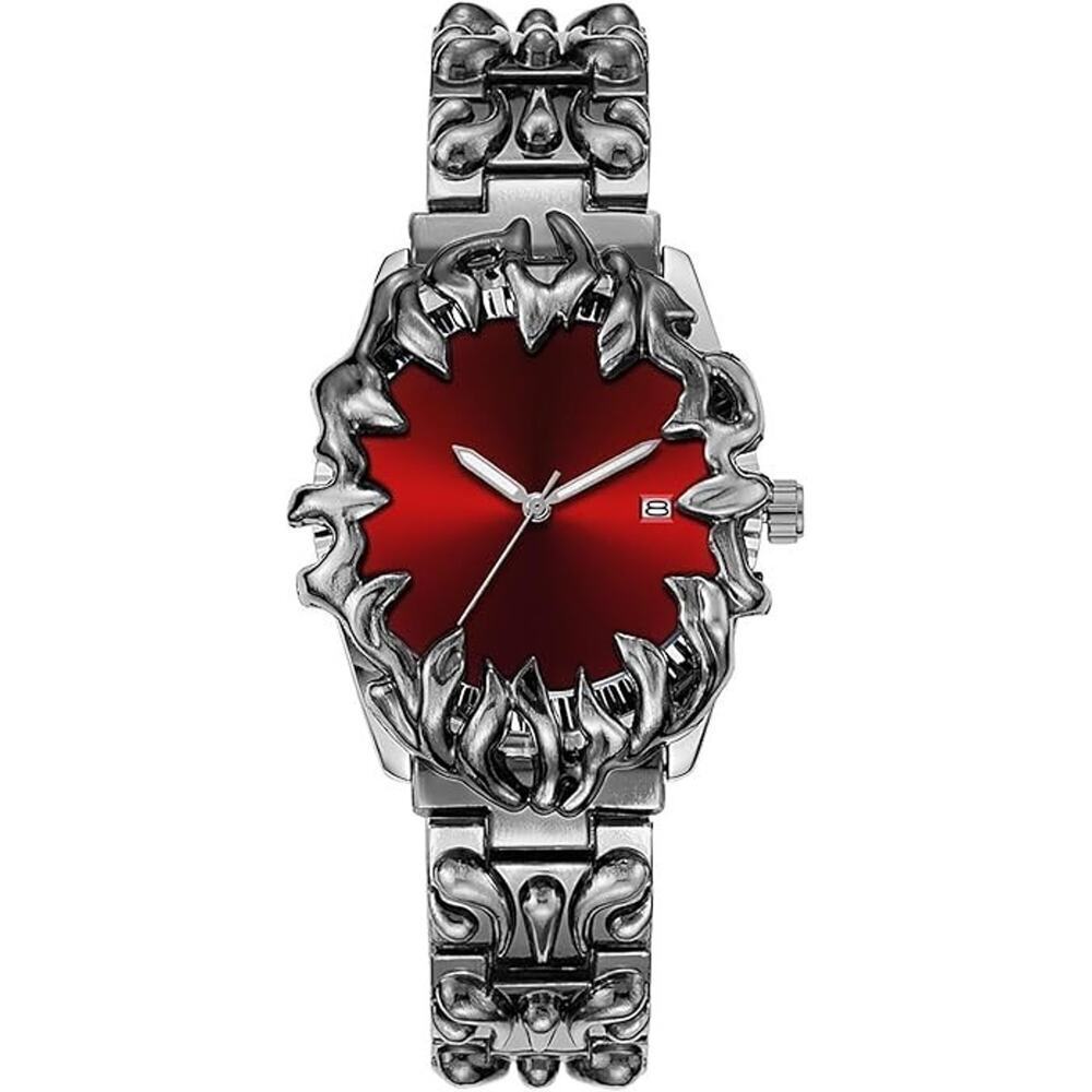 Gothic Stainless Steel Claw Watch Luminous Waterproof Quartz Wristwatch for Men
